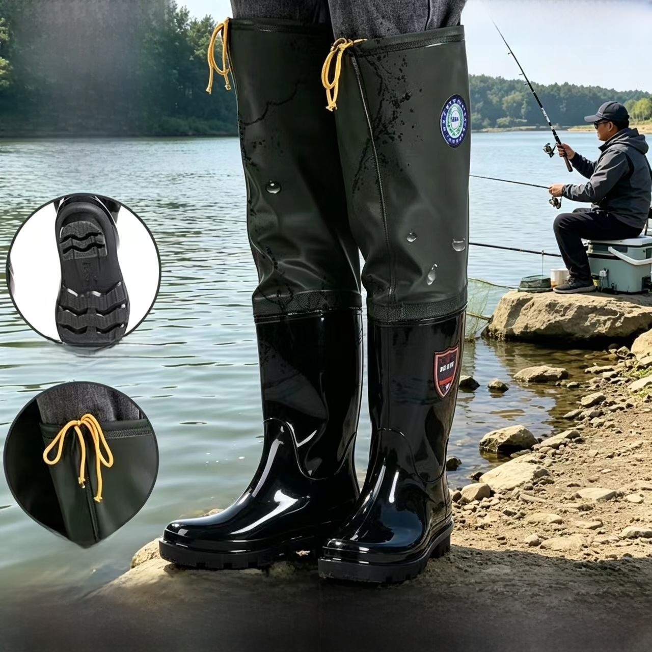 Fishing Pants Waterproof - 두꺼운 오버니 레인부츠 남성용 하이튜브 웨이딩