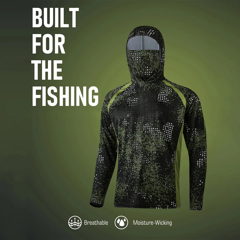 낚시용 의류, 남성용 후드 낚시 셔츠, 긴팔 낚시 티셔 - Fishing Shirt Uv Protection 리뷰 및 가격