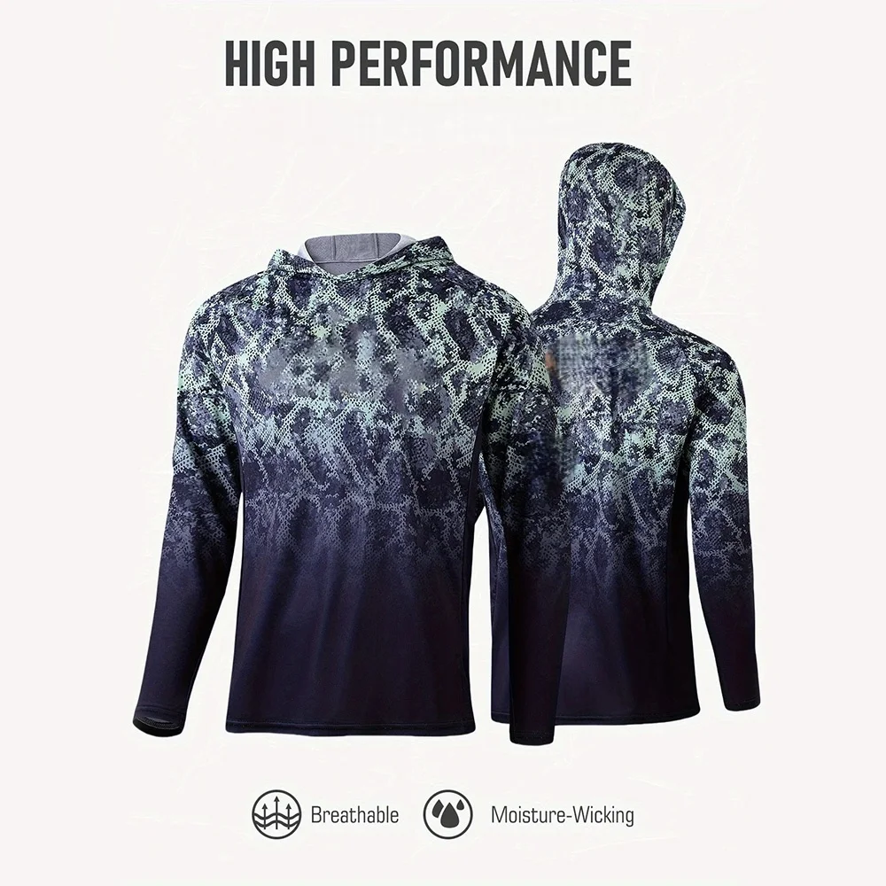 낚시용 의류, 남성용 후드 낚시 셔츠, 긴팔 낚시 티셔 - Fishing Shirt Uv Protection 리뷰 및 가격