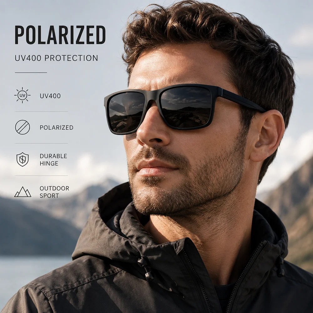 새로운 남성용 편광 선글라스, 여성용 사각형 디자인,  - Fishing Sunglasses Polarized 리뷰 및 가격